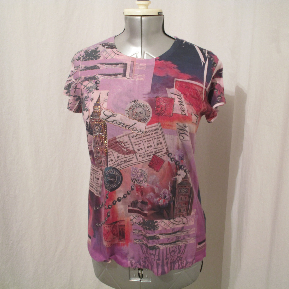 London Stamp Tourist Blouse L